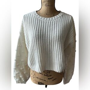 Moon & Madison Crop Sweater Bobble Knit Pullover Woman’s Oversized
